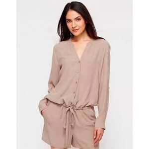 EILEEN FISHER The Fisher Project Silk Mandarin Collar Romper M